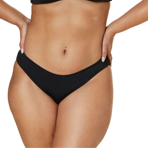 Andie Solid Black Low Rise Moderate Bikini Swimsuit Bottoms Size XL NWOT
